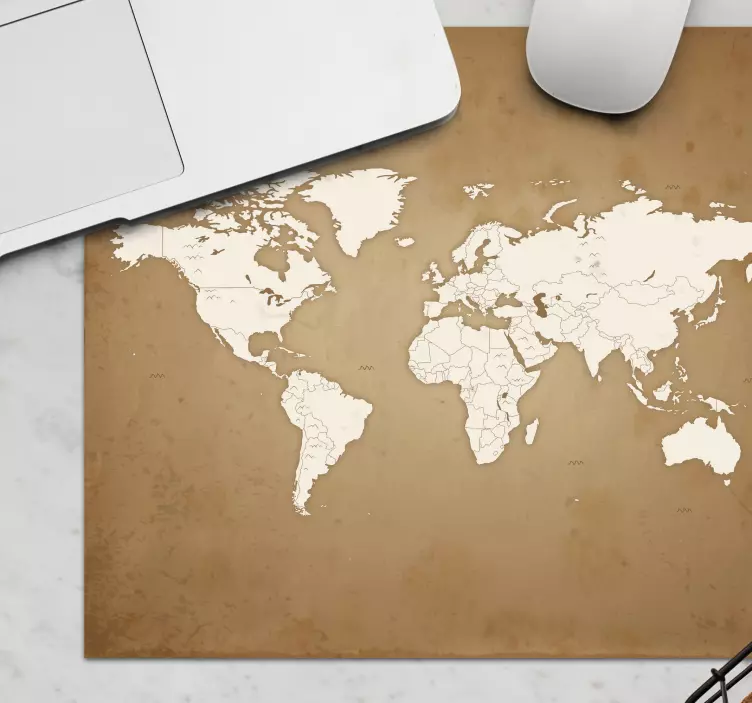 Tapetes de rato mapa mundo Fundo vintage - TenStickers
