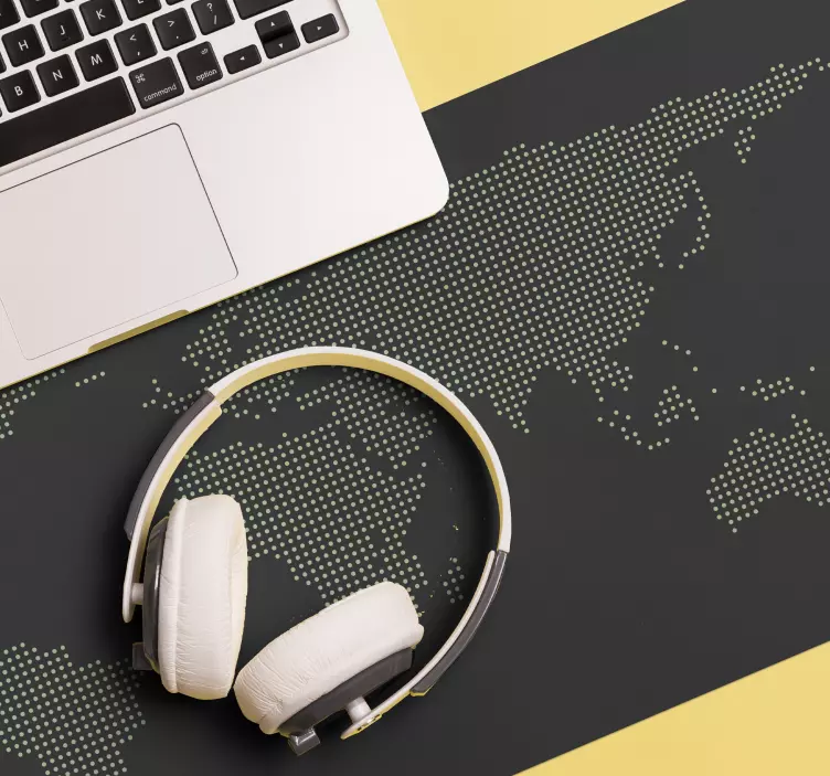 Tapetes de rato mapa mundo Pixel cinza - TenStickers