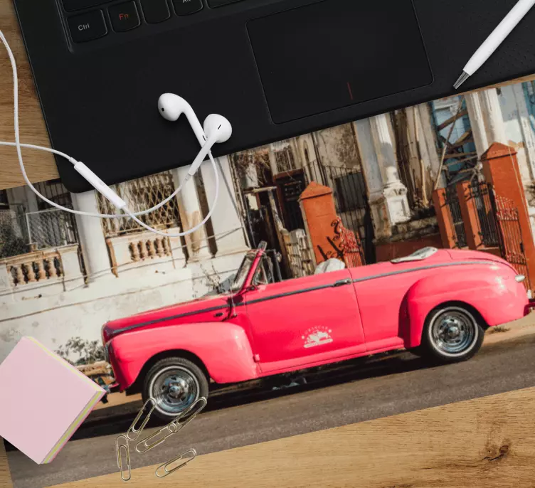 Tapetes de rato originais Carro velho rosa - TenStickers