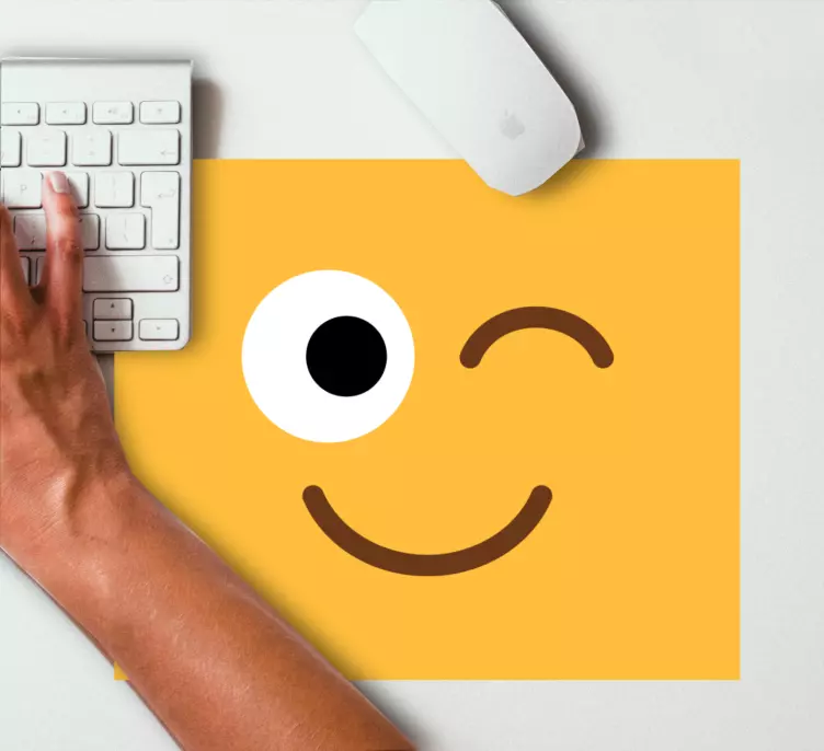 Tapetes de rato originais Emoji de piscadela - TenStickers