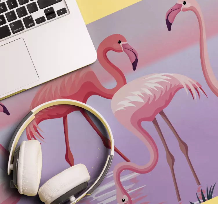 Tapetes de rato originais Flamingo e céu rosa - TenStickers