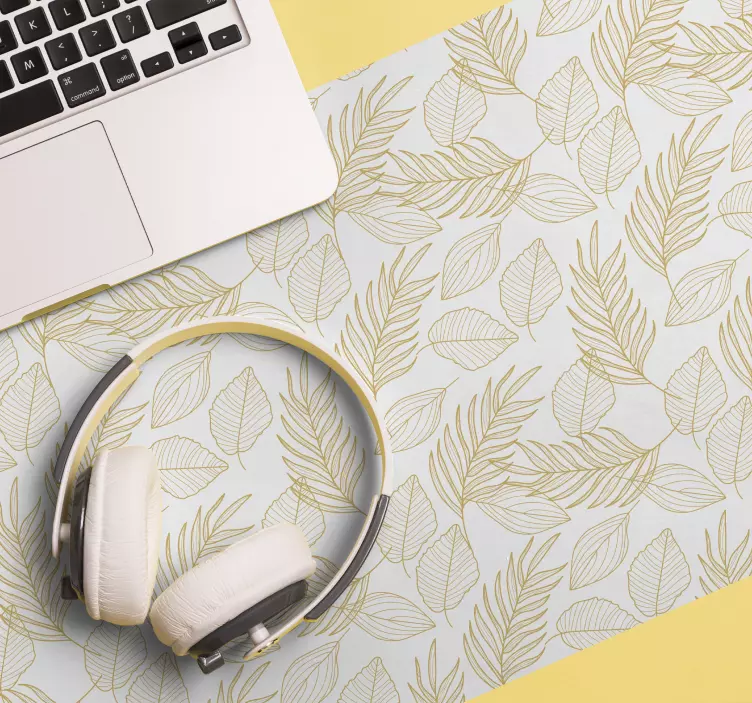 Tapetes de rato originais Palmeiras folhas bege - TenStickers