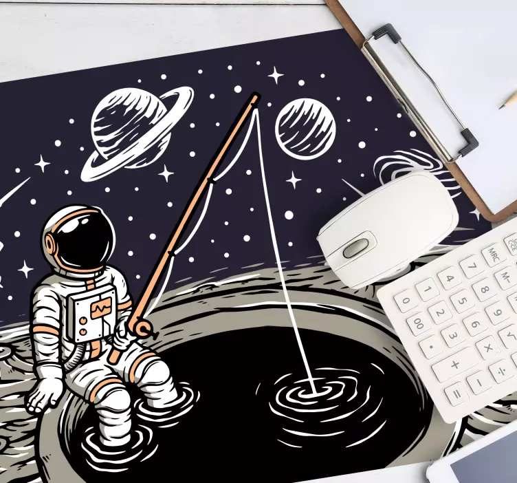 Tapetes de rato originais Pesca astronauta design - TenStickers