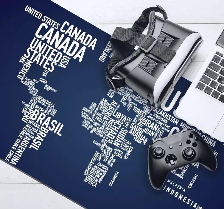 Tapetes de rato Países do mapa do mundo - TenStickers