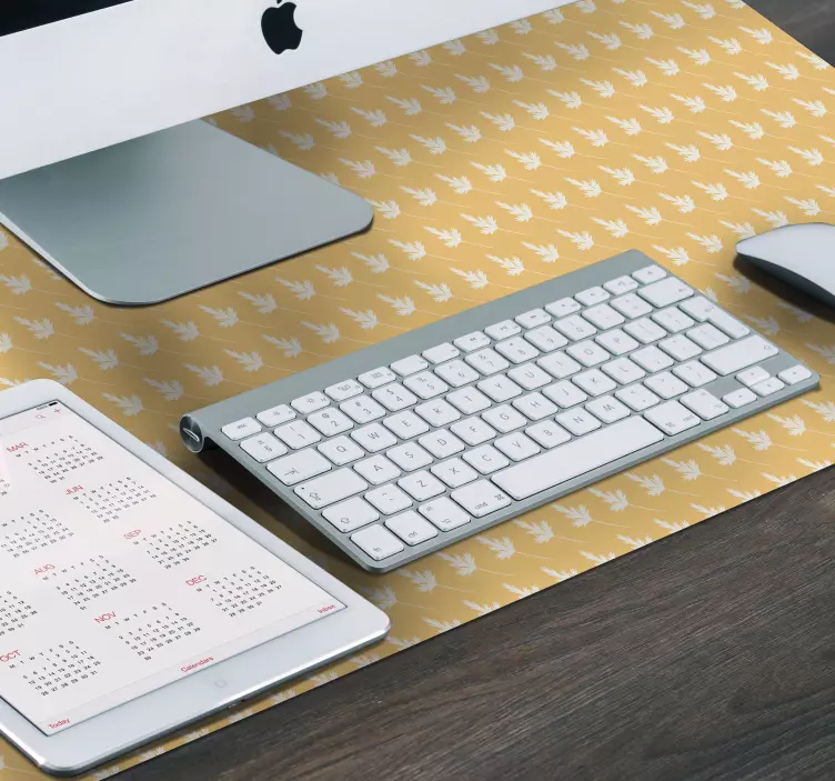 Teste padrão da folha floral mouse pad - TenStickers