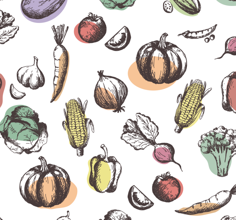 Estore de rolo para cozinha ingredientes padrão estilo retro - TenStickers