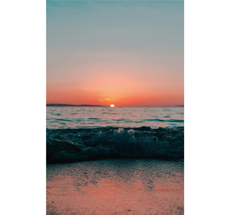 Estore de rolo casa de banho pôr do sol em uma praia - TenStickers