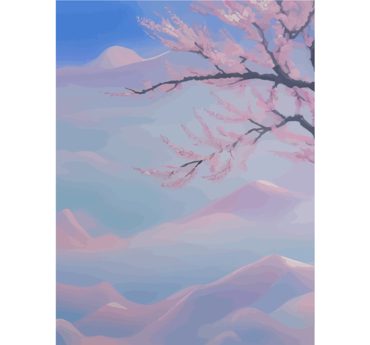 Estore de rolo casa de banho ramo de flores de cerejeira zen - TenStickers