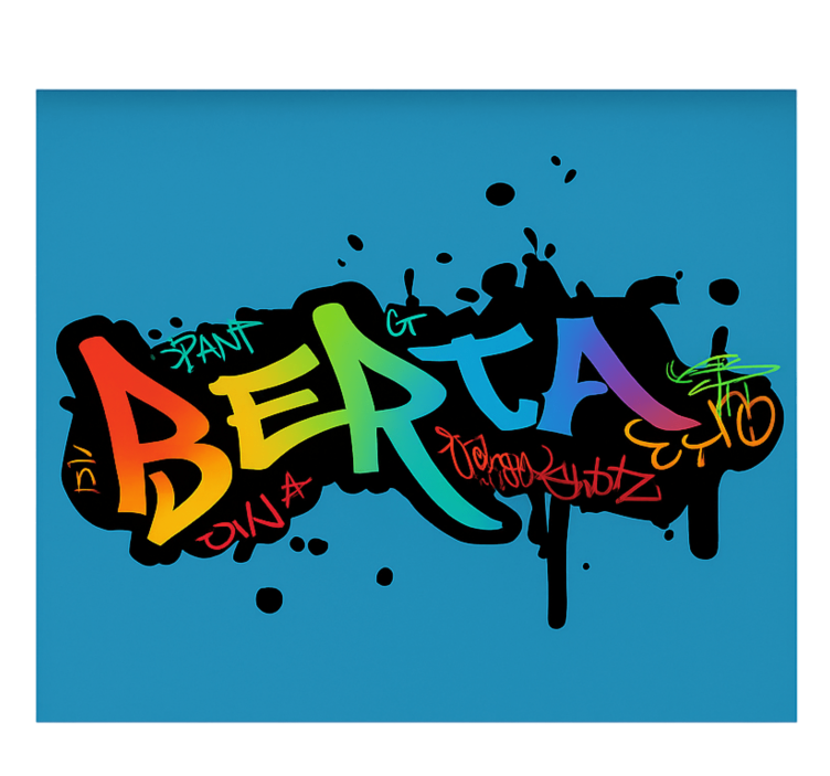 Estore de rolo infantil grafite colorido personalizado - TenStickers