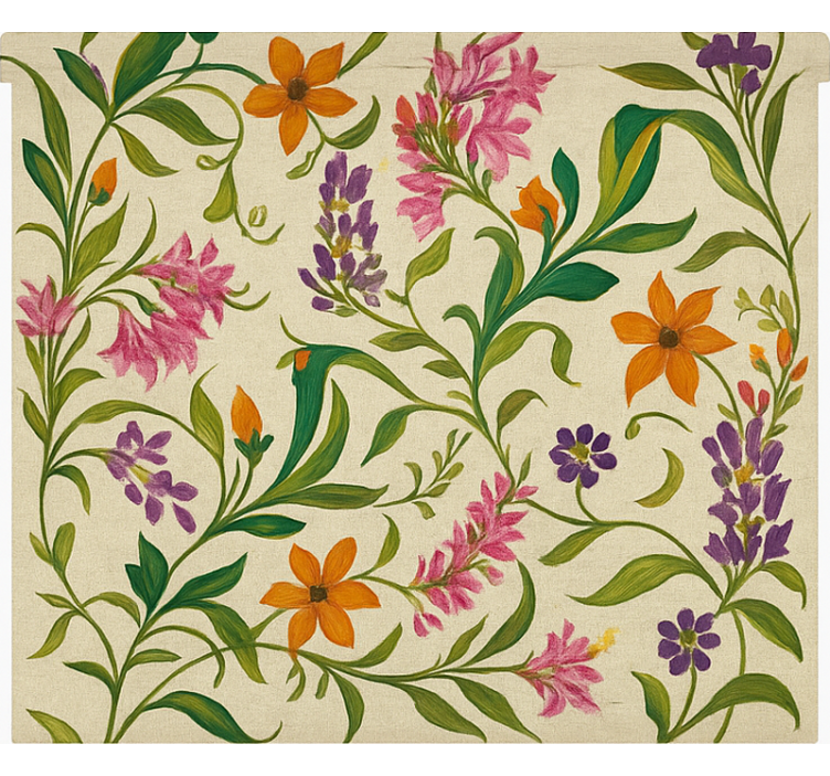 Estore de rolo para cozinha videiras florais ornamentadas - TenStickers