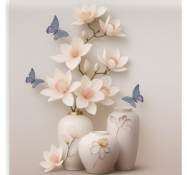 Estore de rolo para sala arte floral 3d - TenStickers