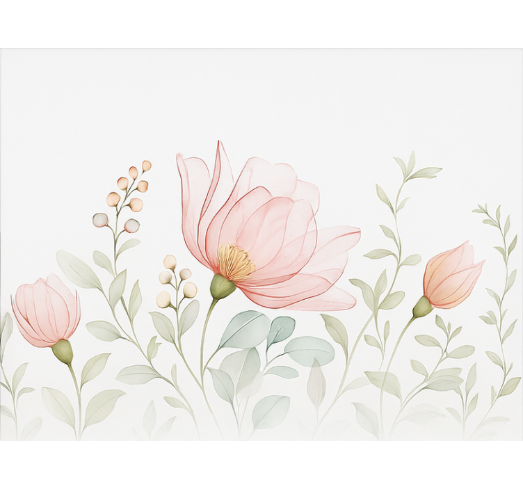 Estore de rolo para quarto de casal florais abstratos - TenStickers