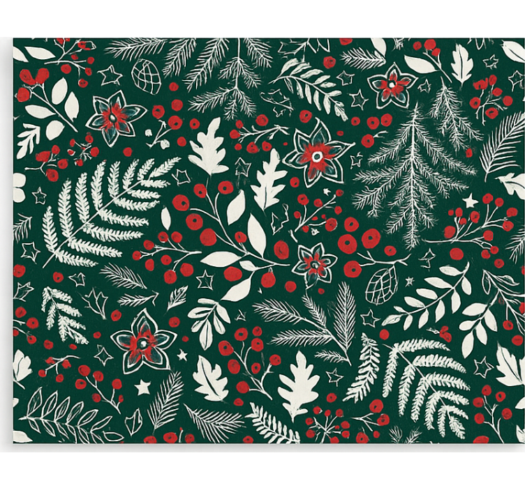 Estore de rolo para sala padrão floral de natal - TenStickers