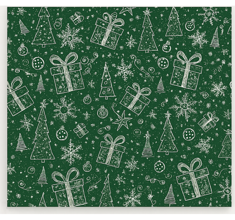 Estore de rolo para sala natal verde branco - TenStickers