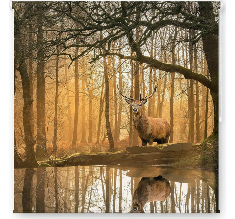 Estores de rolo de árvores lago do cervo dourado - TenStickers