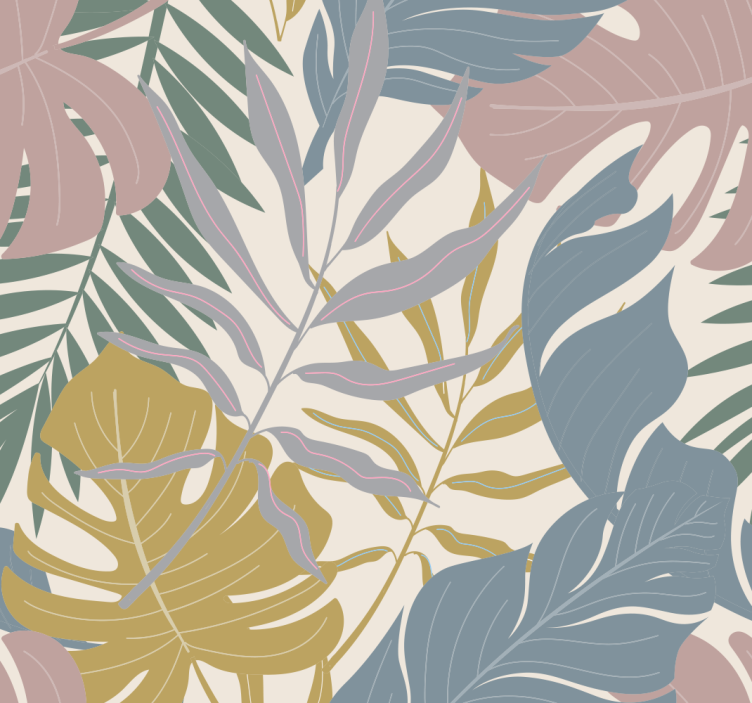 Estore de rolo escritório com detalhes de folhagem tropical - TenStickers