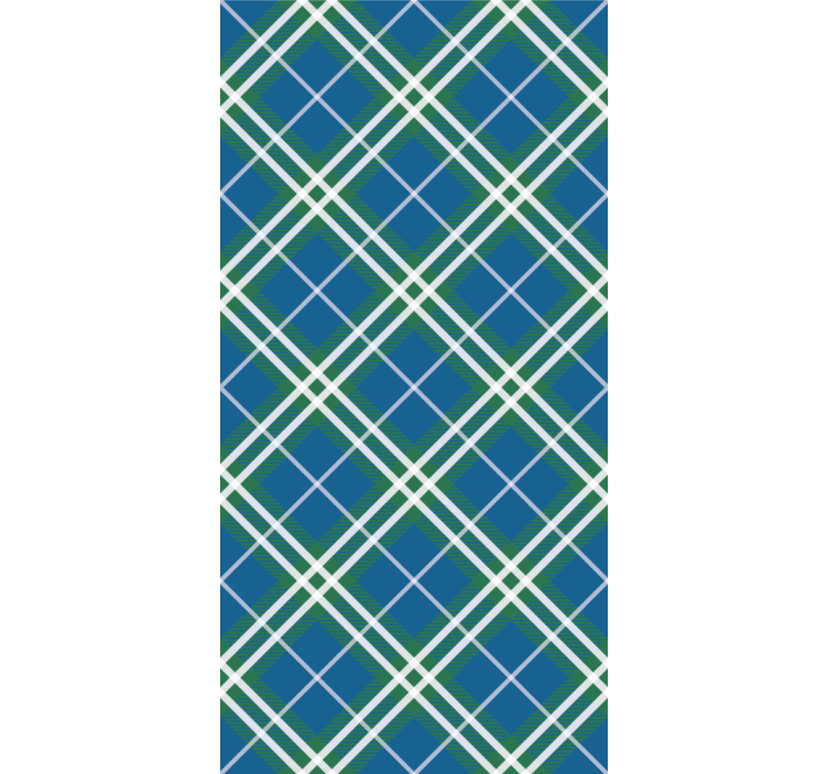 Estore de rolo escritório xadrez escocês azul e verde - TenStickers
