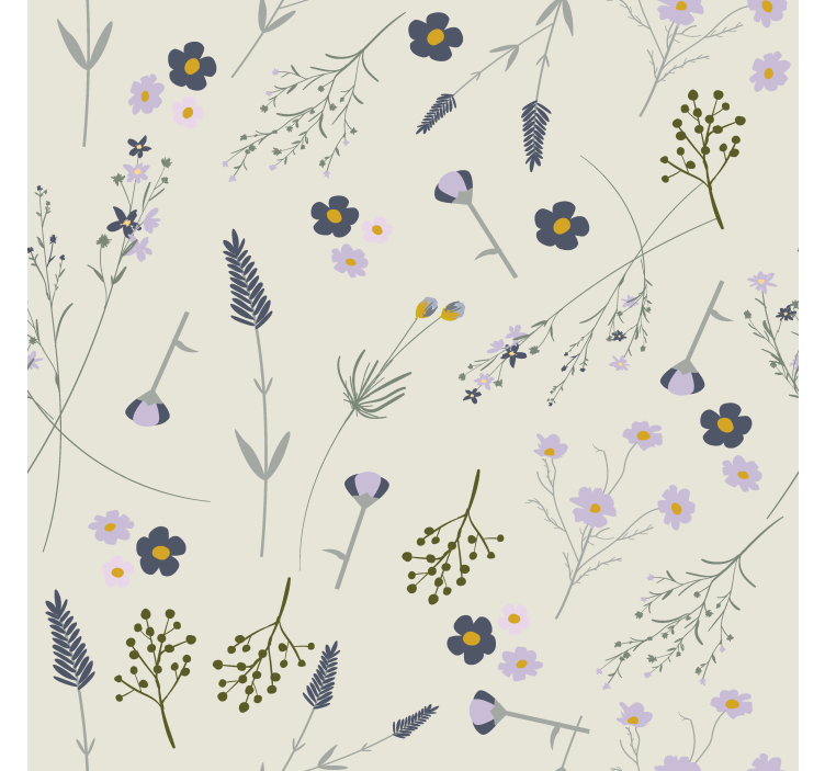 Estore de rolo para cozinha flores silvestres roxas - TenStickers