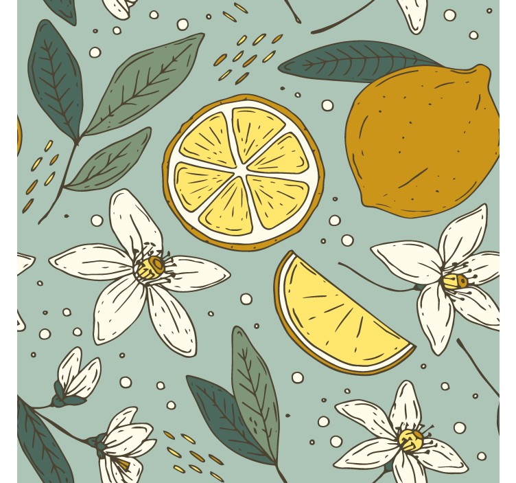 Estore de rolo para cozinha padrão colorido de limão - TenStickers
