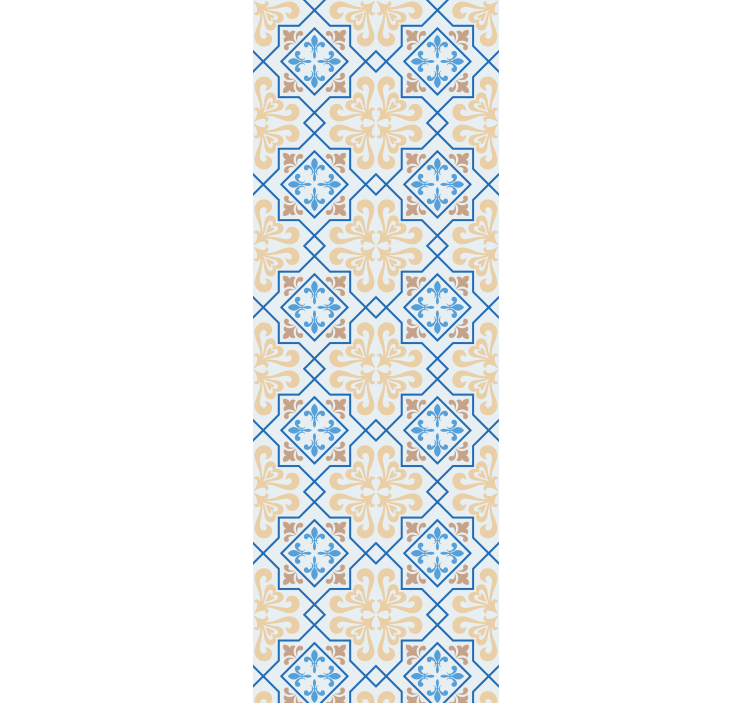 Estore de rolo para cozinha padrão azulejo azul - TenStickers