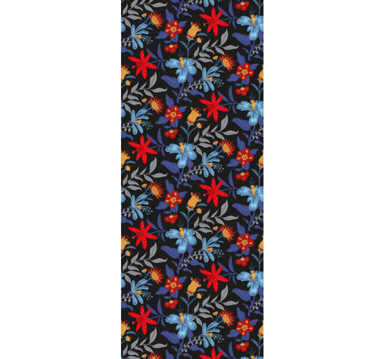 Estore de rolo empresa estampa floral 'tricot' preto - TenStickers