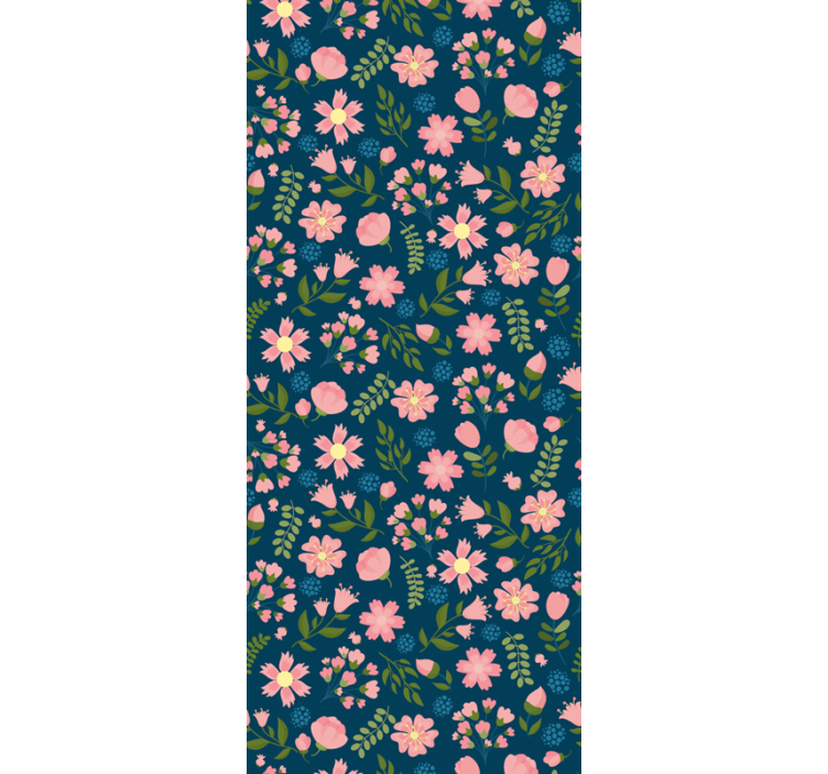 Estore de rolo empresa estampa de flores 'floflo' azul - TenStickers
