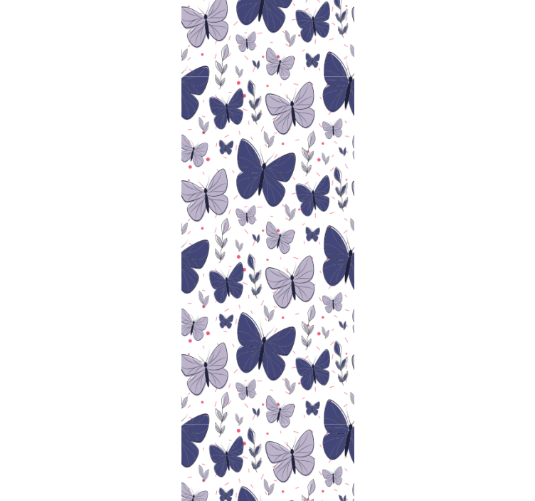 Estore de rolo empresa padrão de borboletas rosa e azul - TenStickers