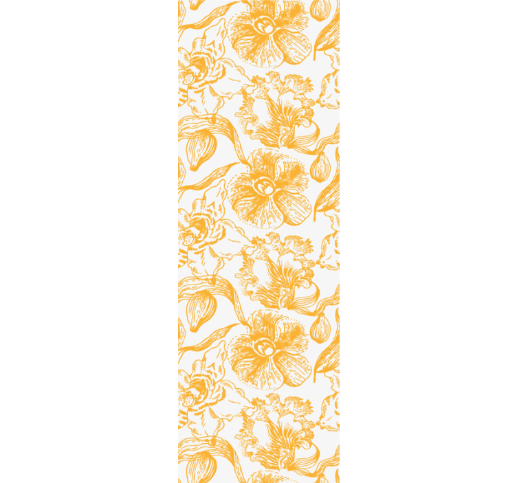 Estore de rolo empresa padrão de flores orquídeas amarelas - TenStickers