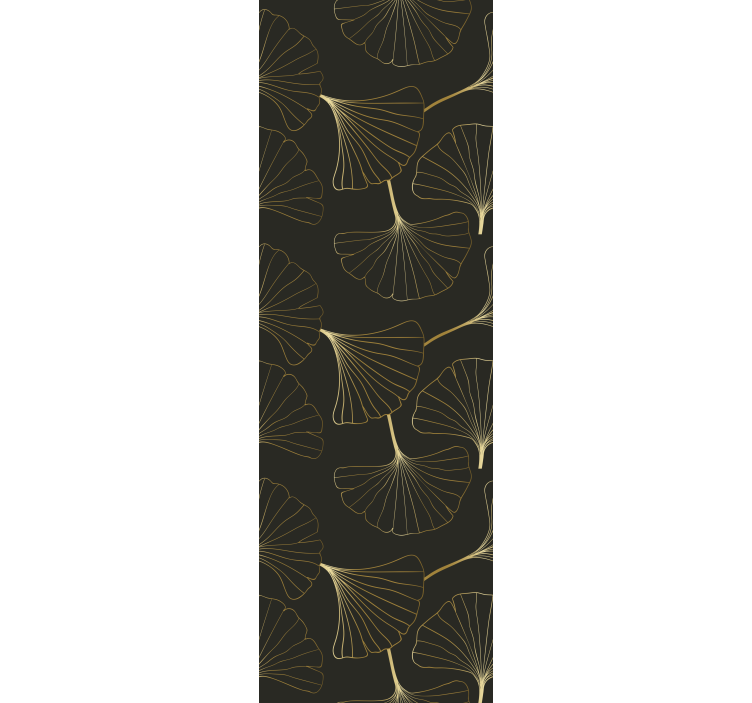 Estore de rolo empresa folhas de ginkgo carvão dourado - TenStickers