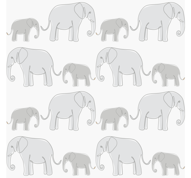 Estore de rolo cinzento elefantes minimalistas - TenStickers