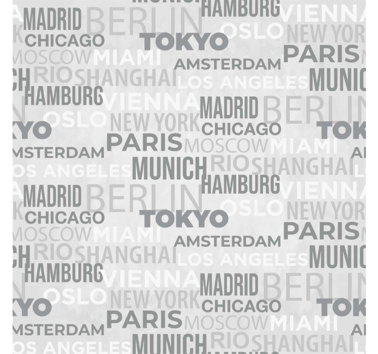 Estore de rolo cinzento nomes de cidades - TenStickers