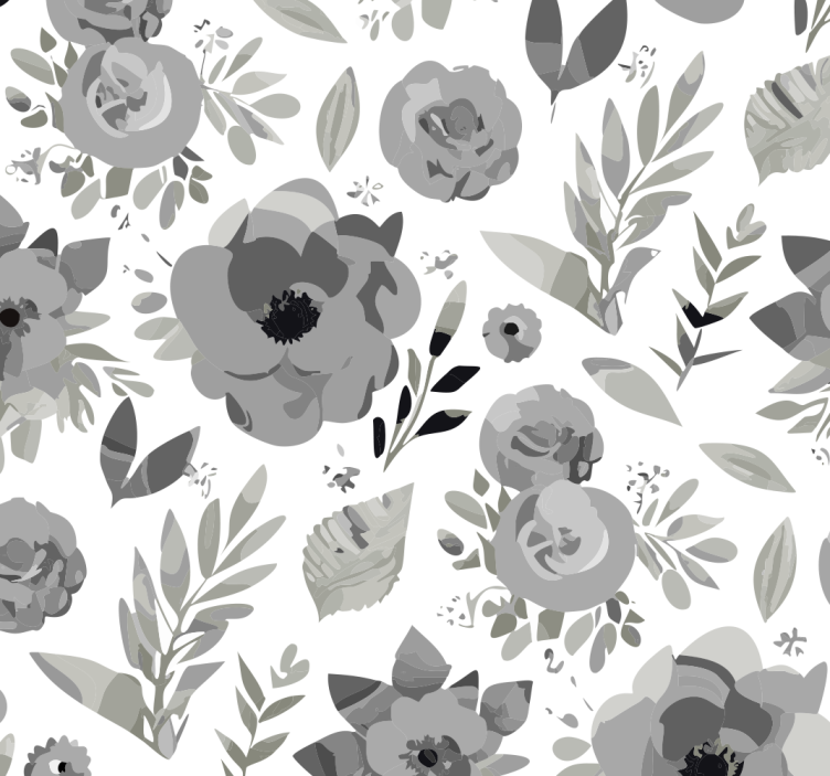 Estore de rolo cinzento flores aquarella - TenStickers