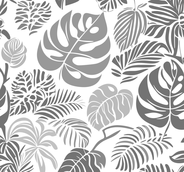 Estore de rolo cinzento folhas de monstera - TenStickers
