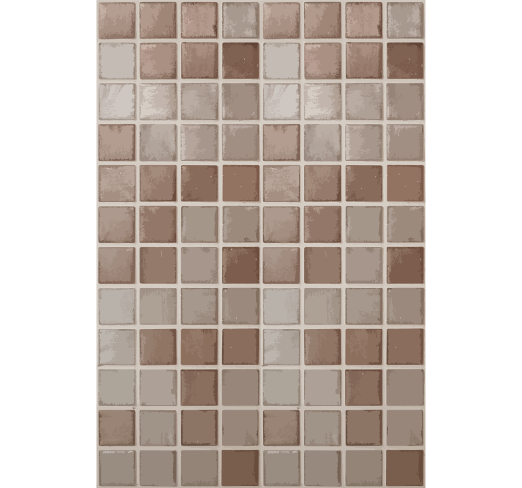 Estore de rolo bege com padrão de quadrados cerâmicos - TenStickers