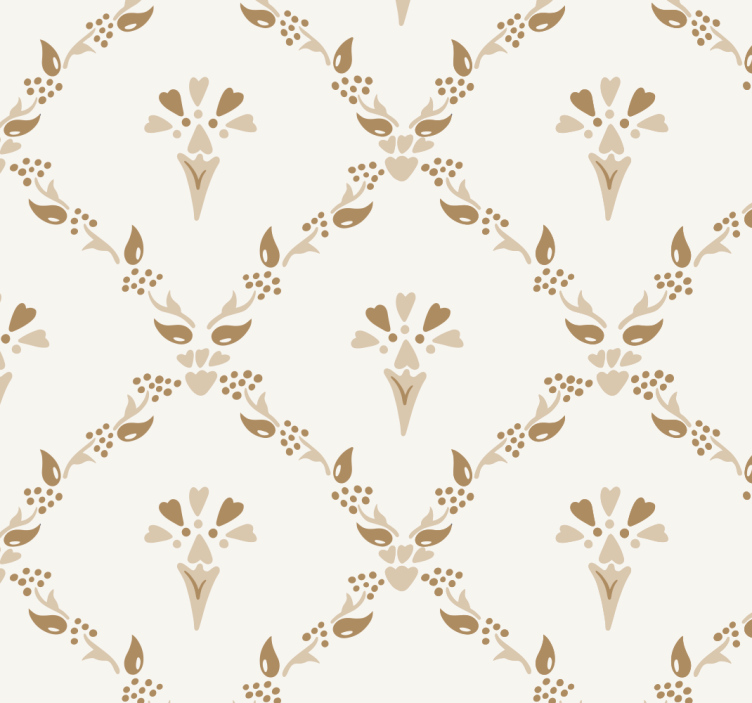 Estore de rolo bege com padrão floral hexagonal - TenStickers