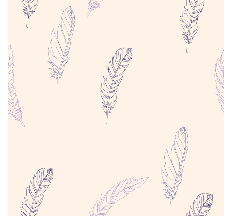 Estore de rolo rosa desenho de linha de penas - TenStickers
