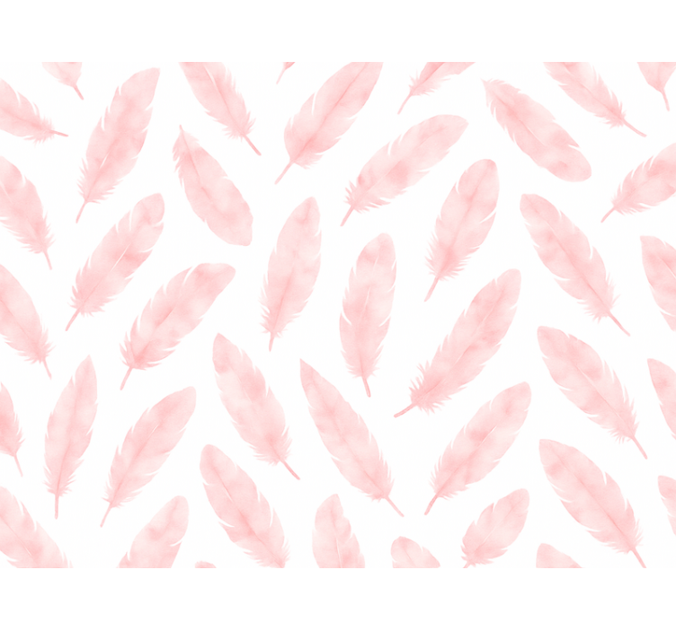 Estore de rolo rosa padrão de pena rosa - TenStickers
