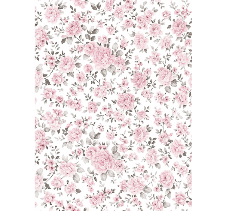 Estore de rolo rosa flores retrô antigas - TenStickers
