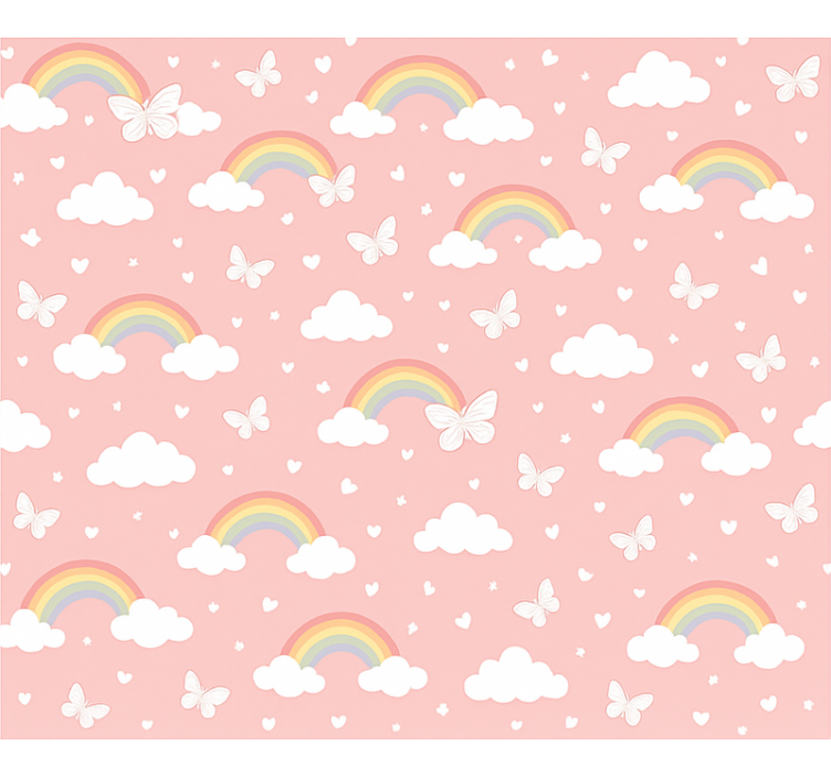 Estore de rolo rosa design arco-íris infantil - TenStickers