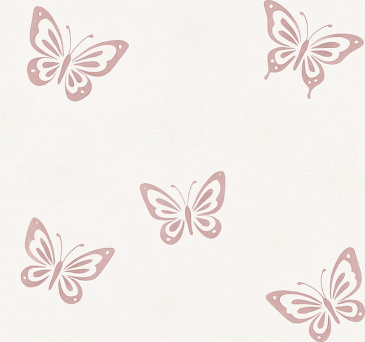 Estore de rolo rosa borboleta flutuante divertida - TenStickers
