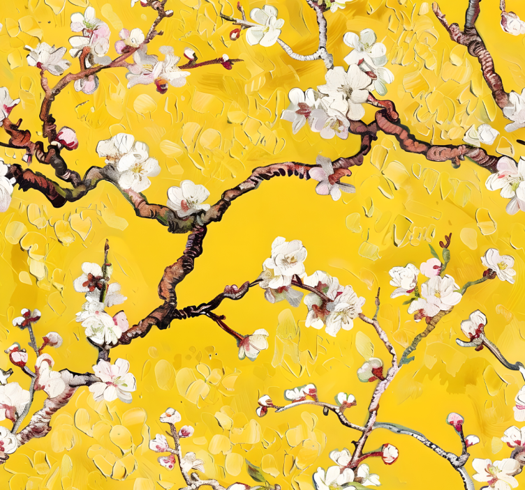 Estore de rolo amarelo padrão floral primavera - TenStickers