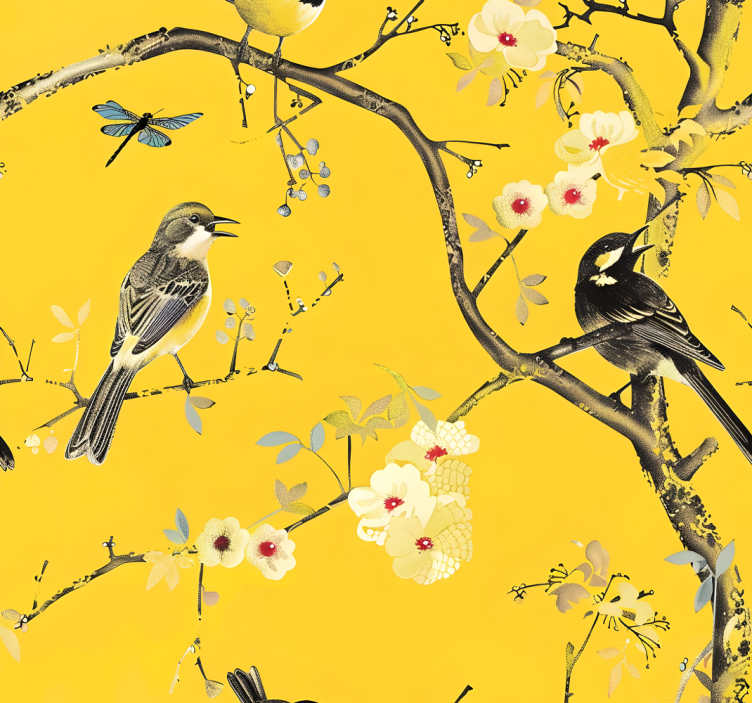 Estore de rolo amarelo design de primavera - TenStickers