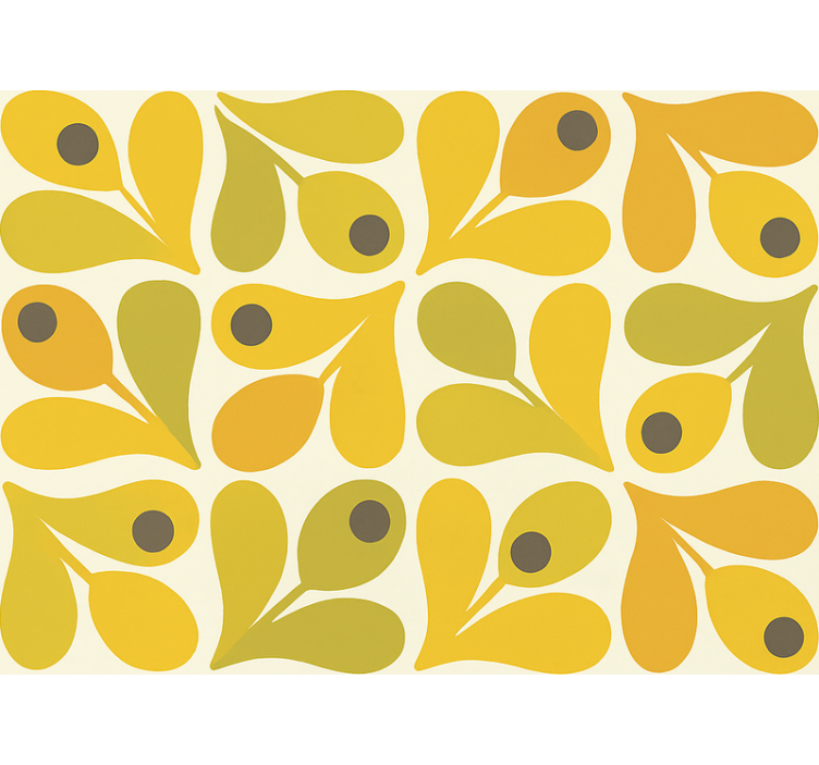 Estore de rolo amarelo geometria amarela retrô - TenStickers