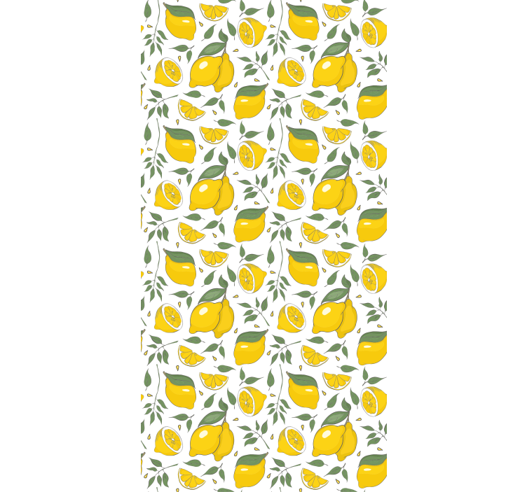 Estore de rolo amarelo limões e flores crem - TenStickers