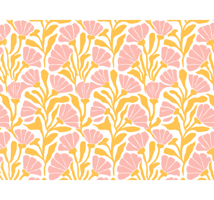 Estore de rolo amarelo padrão floral colorido moderno - TenStickers