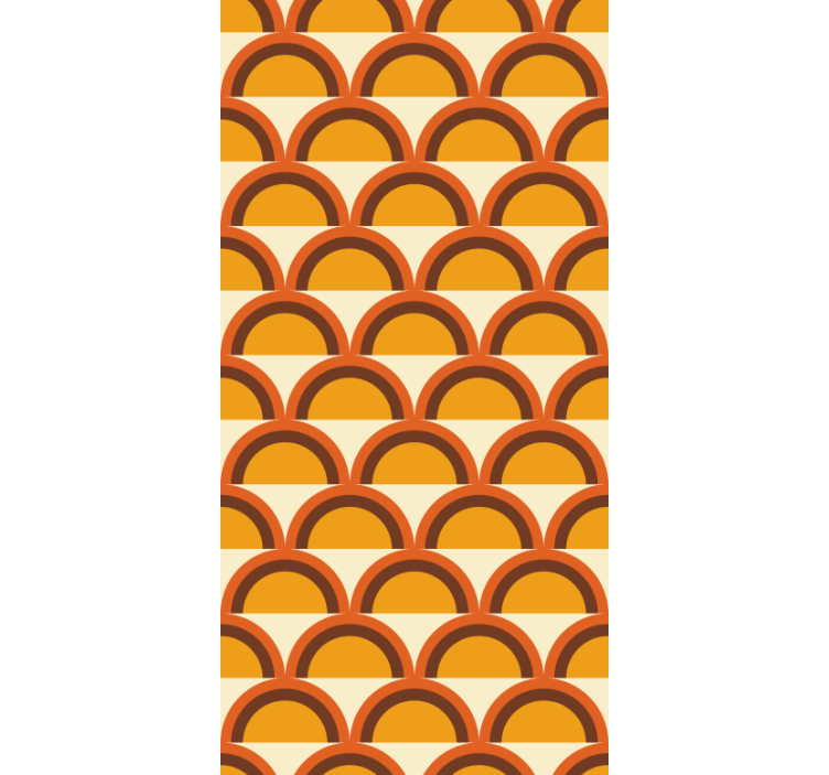 Estore de rolo amarelo arcos retro do pôr do sol 70's - TenStickers