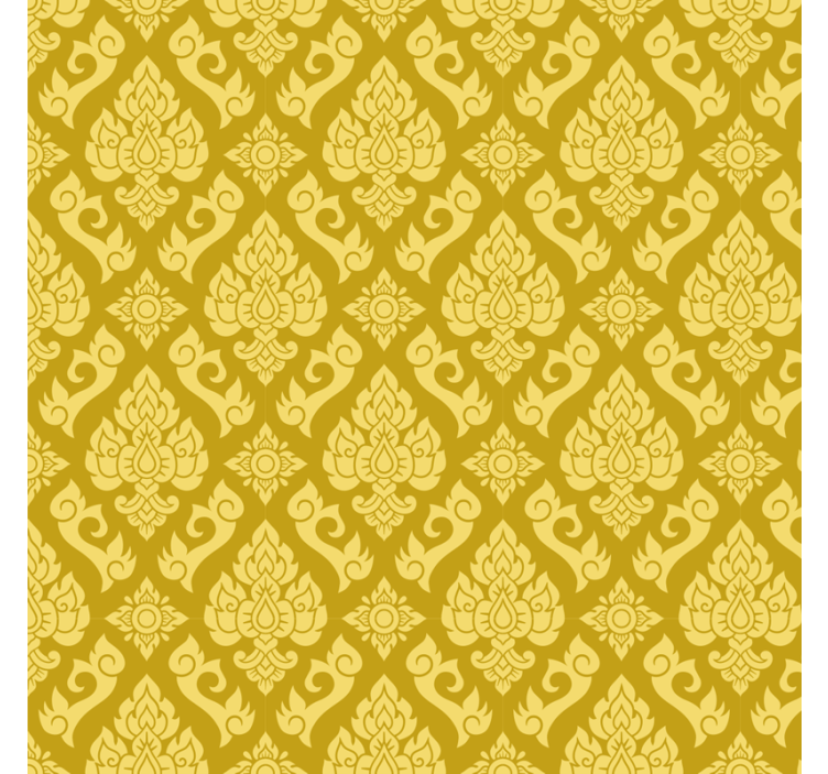 Estore de rolo amarelo com padrão floral intricado - TenStickers