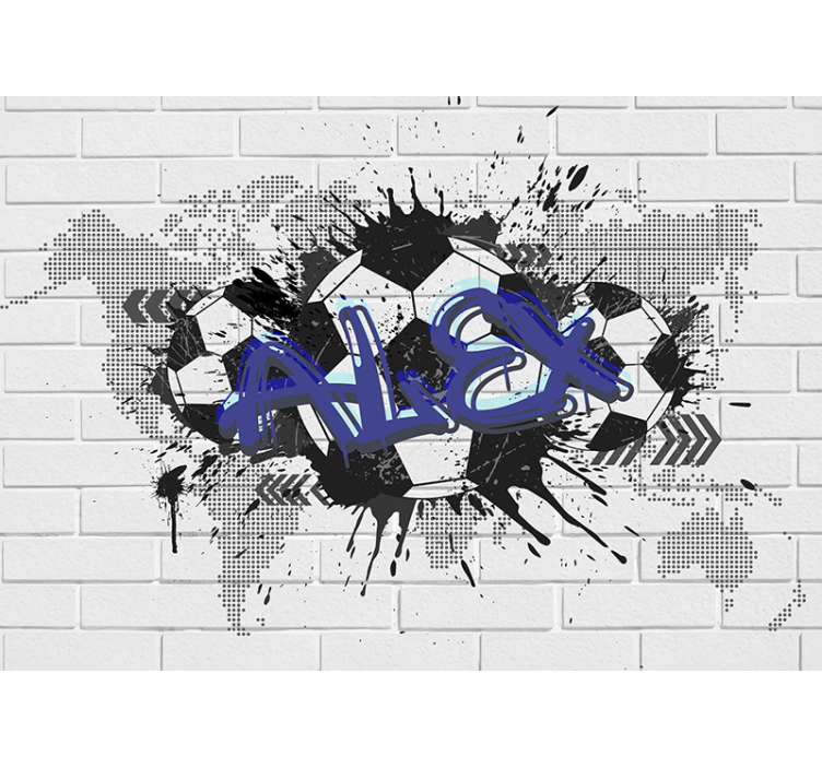 Estore de rolo branco grafite de futebol - TenStickers