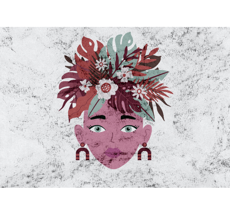 Estore de rolo branco design moderno de mulher e flores - TenStickers