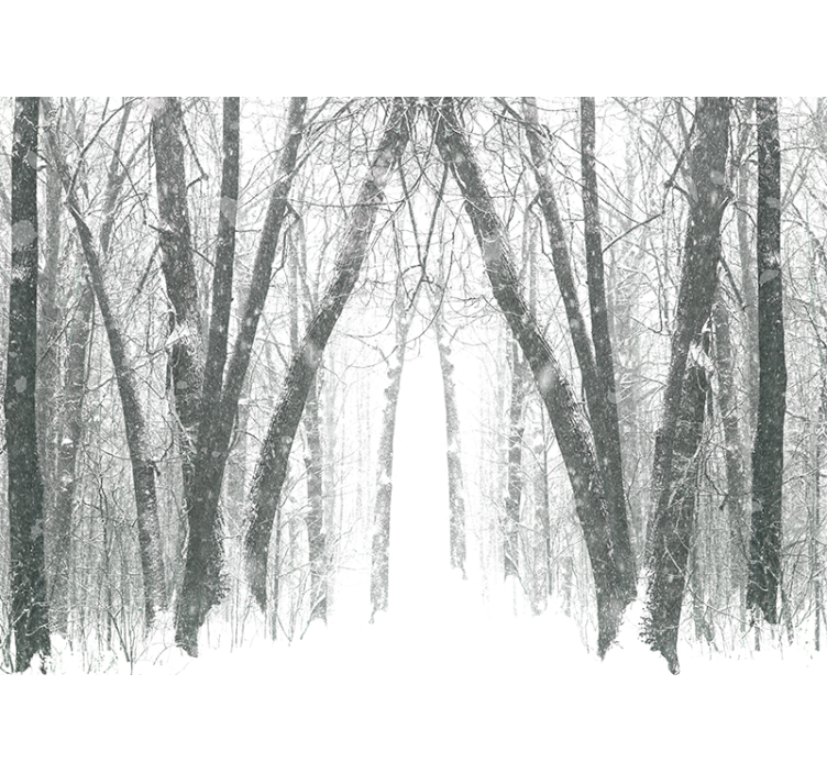 Estore de rolo branco Árvores de inverno na floresta - TenStickers